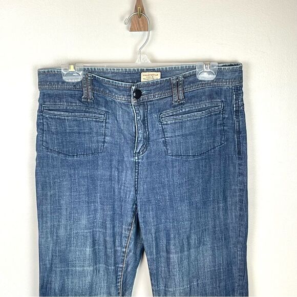 Free People Patch Pocket Flare Jeans Size 31 - Picture 4 of 6